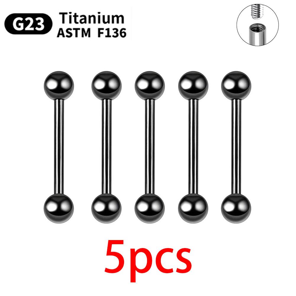 1/10pcs External Internal thread Piercing Jewelry G23 Titanium 14G 16G Long Industrial Barbell Ring Tongue Sexy Barbell