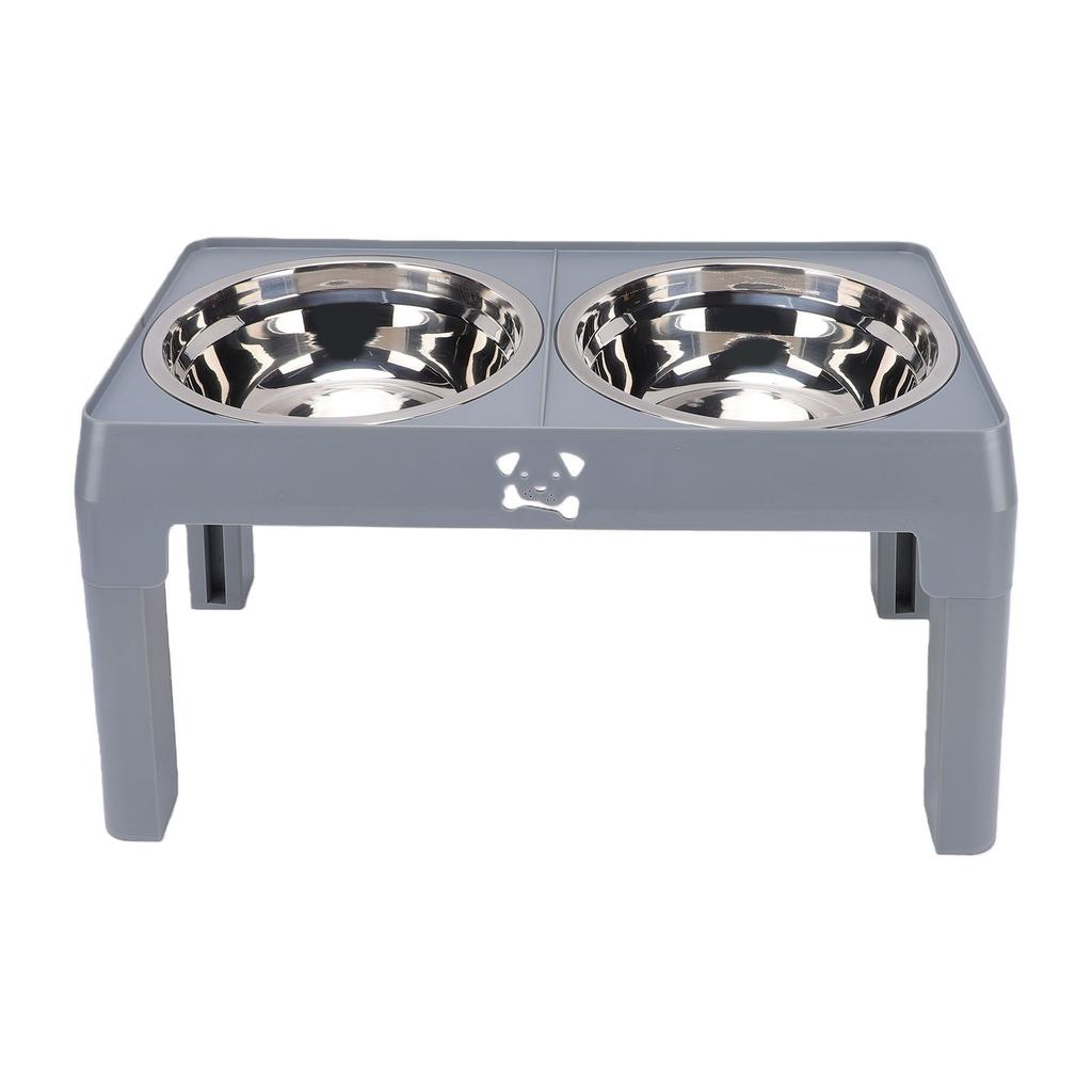 Elevated Dog Bowl Height Adjustable with 2 Stainless Steel Bowls Foldable Raised Pet Food Bowl for Dogs