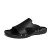 Fashion Classic Brand Men's Genuine Leather Shoes Hollowed Out Men's Slippers Non Slip Men's Casual Shoes Breathable Men's Beach Shoes