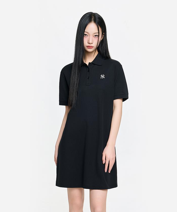 Emelbi Women'S Basic Small Logo Pique Dress Ny (Black)