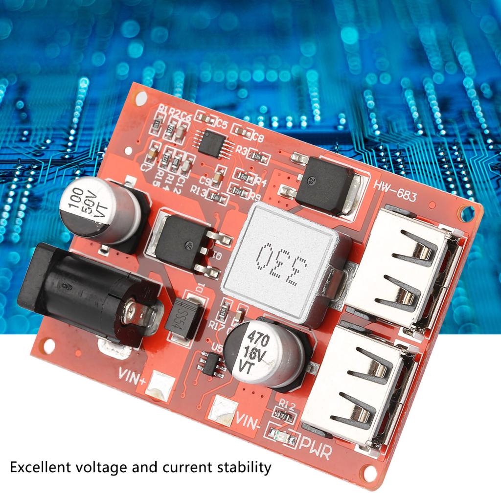 Double USB Port 6-40V Step down 5V Voltage Stabilized Power Module 3A for Phone Tablet