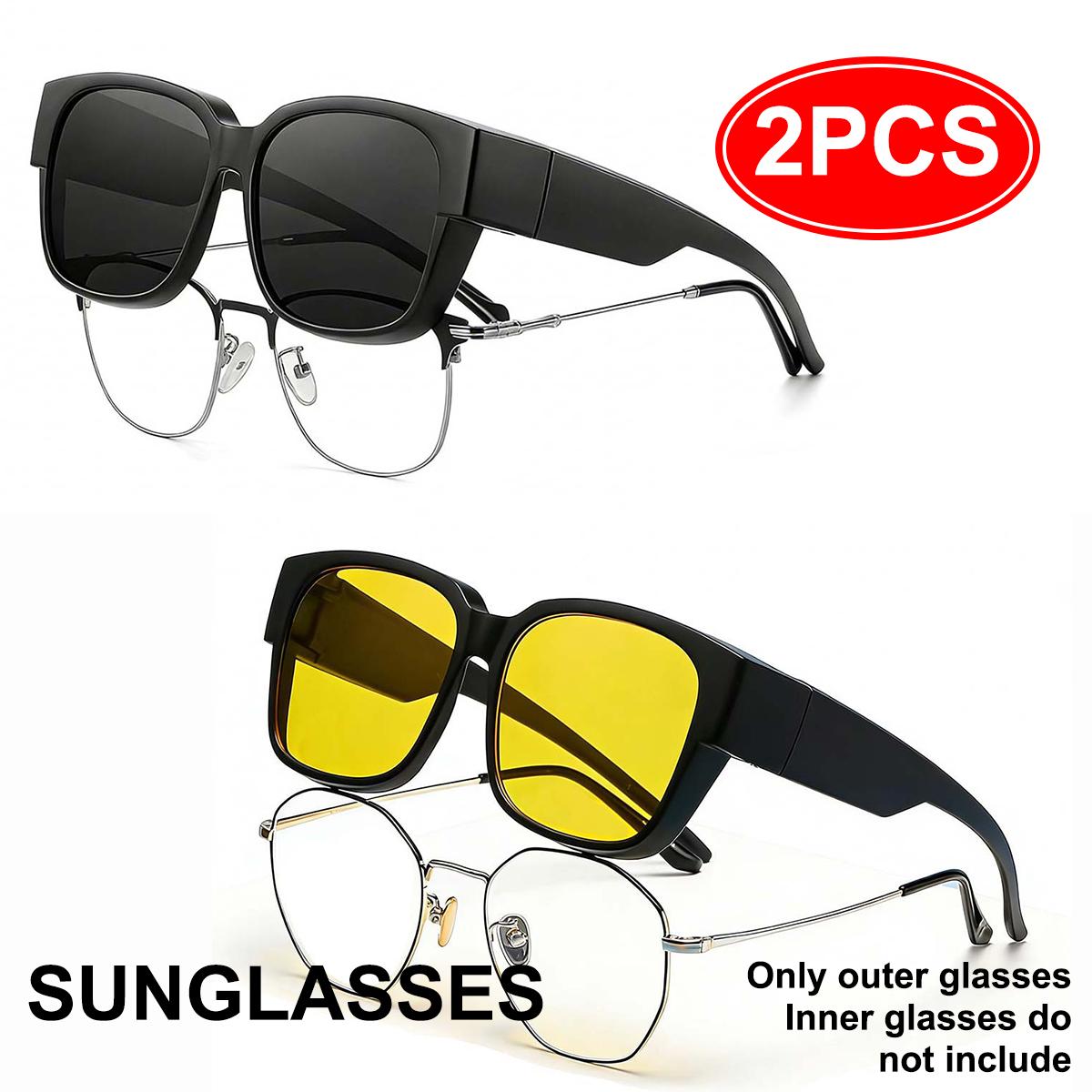 

Очки для ночного вождения с антибликовыми линзами T02 Большой размер, надеваются поверх очков для мужчин и женщин