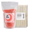 Barrel Waxing Hypoallergenic Hard Pellet Rose Aroma Wax 1kg + Waxing Monster Spatula L 100 Pcs 1 Pcs