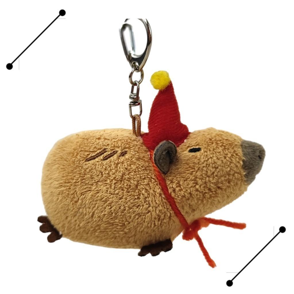 Capybara Plush Pendant Toy Cross-border Stock Squeaky Guinea Pig Keychain Hanging Ornament Stuffed Animal