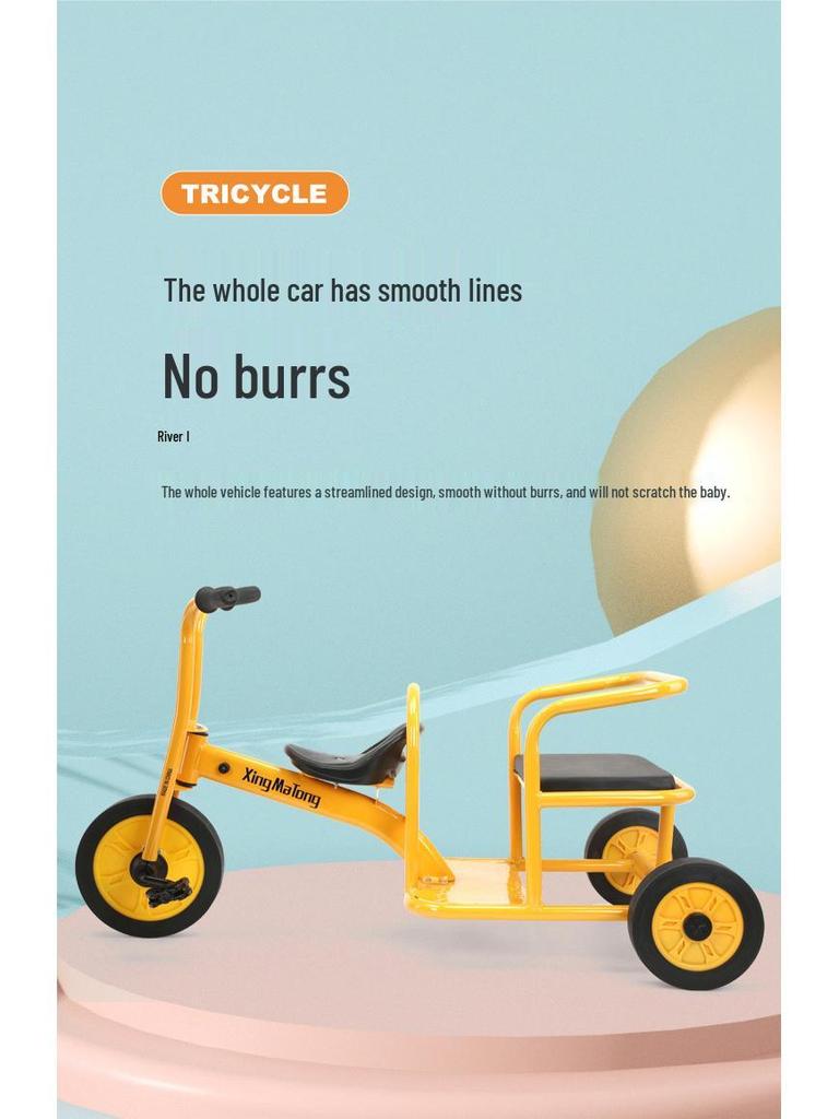Dual Seat Swivel Tricycle for Toddlers: Indoor/Outdoor Pedal Bike for Early Education