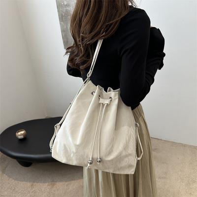 Women's Double Shoulder Bag 2025 New Large-capacity Tote Bag Fashion Literary Bucket Bag Shoulder Bag