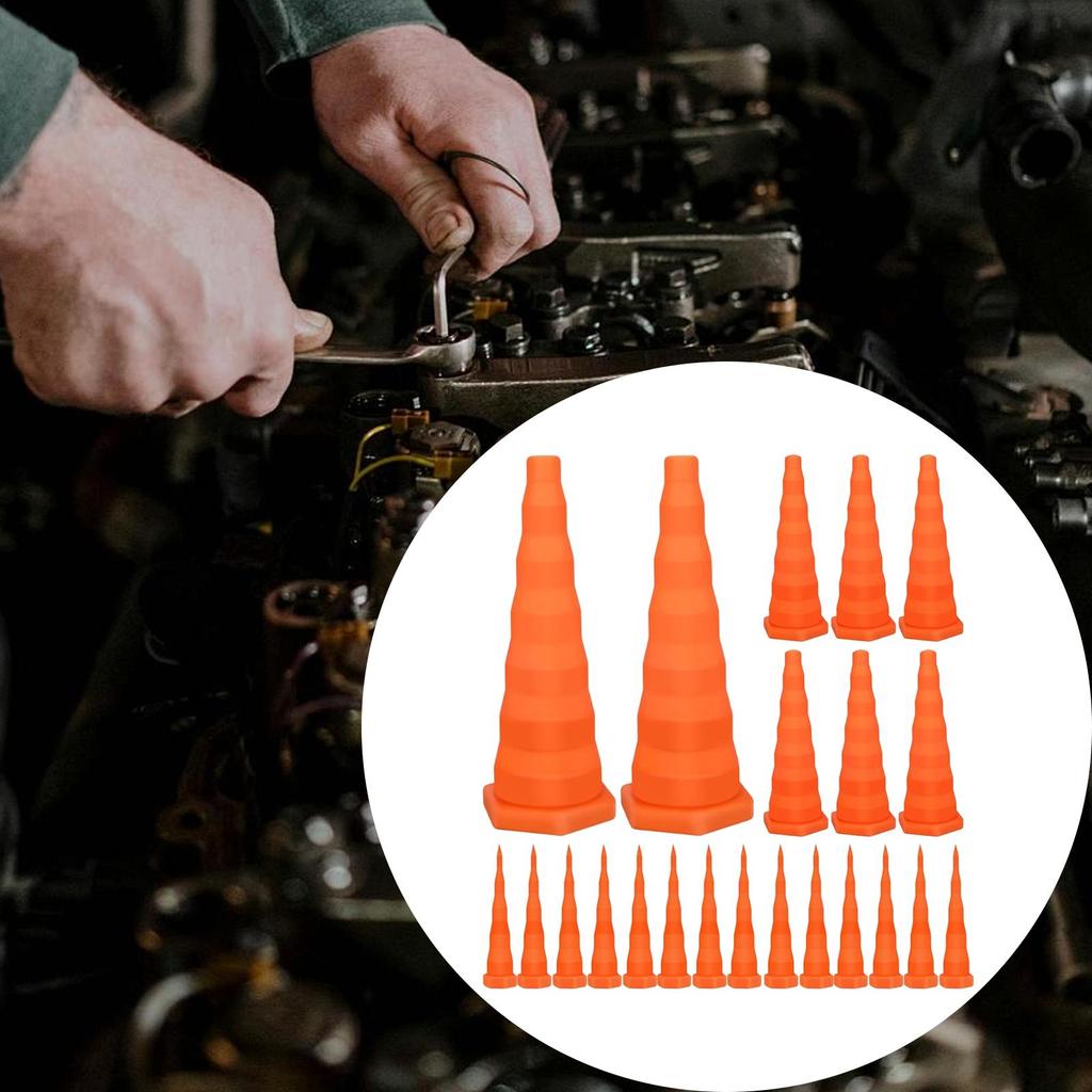 22pcs Hydraulic Hose Plug Silicone Oil-Resistant Flexible Replaceable Part Hydraulic Oil Service Plugs For Engineering Machinery