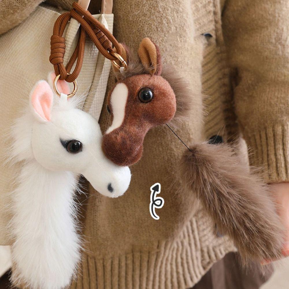PP Cotton Horse Plush Toy Soft Mascot Pony Doll Cute Pony Head Pendant  Boys and Girls