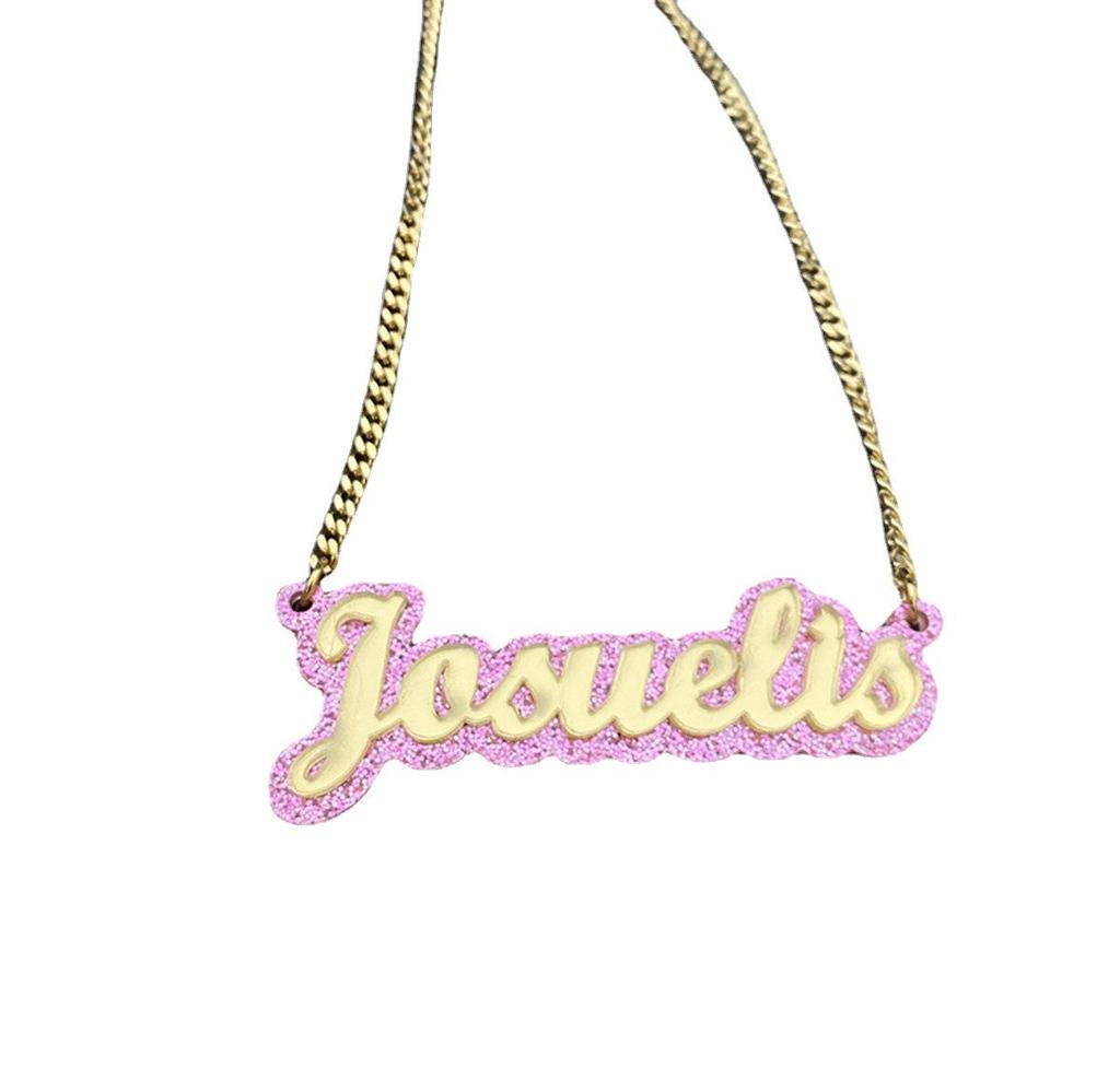 DIY Acrylic Custom English Letter Name Necklace - European & American Style