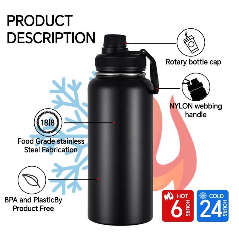 Edelstahl Vakuumisolierte Reisebecher mit Griff Große Kapazität Tragbare Thermoskanne Outdoor Sport