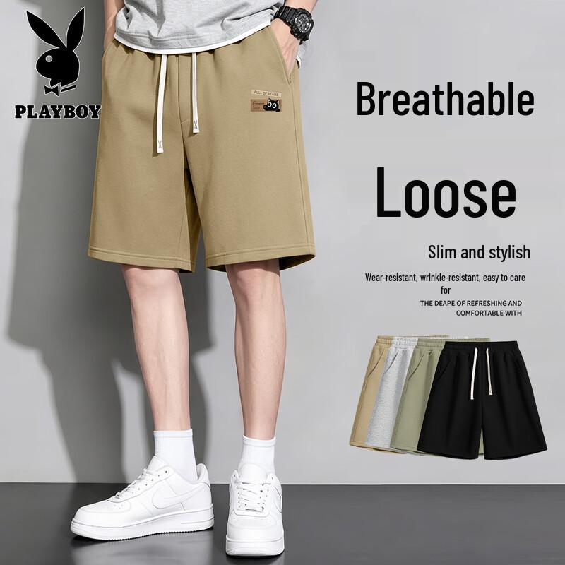 

PLAYBOY Men s 2026 Summer Sporty Straight-Leg Shorts XL