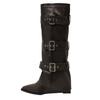 European and American style rivet pointed high heel boots women's 2026 new soft leather boots thin heel sexy fashion boots