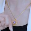 [Amethyst Tulip Heart Choker Necklace for Women Minimalist Luxury Gift]
