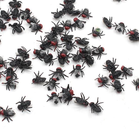 100 Stück Trick-Requisiten Sicher Lustig Neuheit Kunststoff Imitation Insekten Fliegen Falsche Fliegen