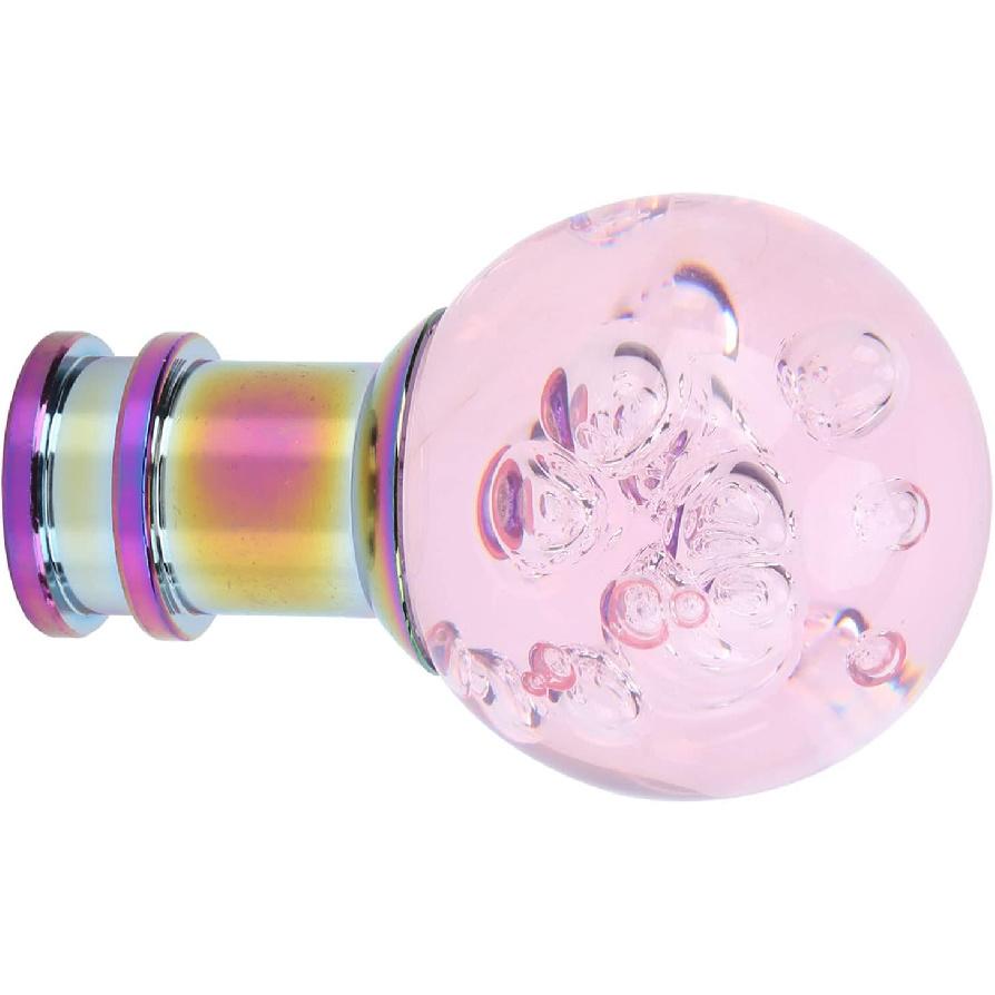 Aramox Universal Manual Gear Shift Knob, Crystal Bubble Acrylic Design with 3 Adapters, 8mm/10mm/12mm Thread Size