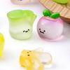 4Pcs Mini Resin Vegetable Figurines Cute Car Dashboard Decor, Adhesive Mounted Resin Car Interior Decorations for Women, Mini Dashboard Ornaments