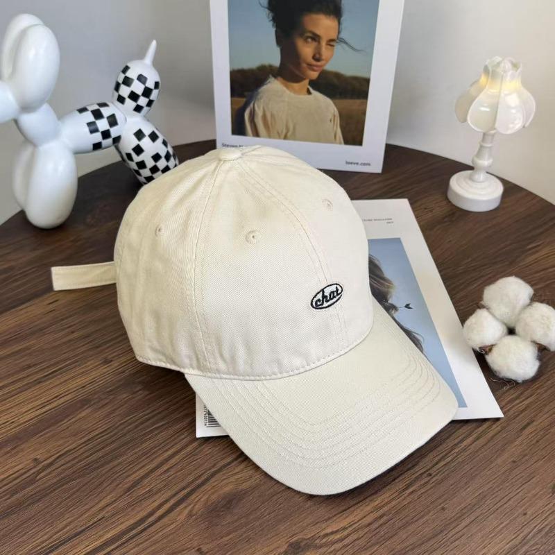 Spring New Letter Embroidered Baseball Cap Women's Versatile Big Head Circumference Soft Top Cap Casual
