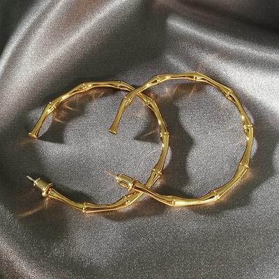 Nuevos pendientes coreanos de alta calidad con diseño de bambú y metal. Regalo ideal para amigas que asisten a banquetes. Joyería femenina. Pendientes 2022.