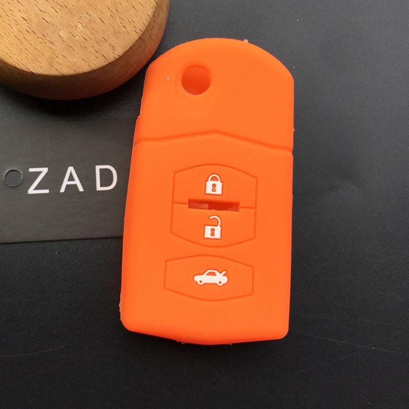 

Silicone car key cover case for MAZDA 3 5 6 CX-5 CX-7 CX-9 Housing Miata MX-5 MPS SP23 3 button floding key красный