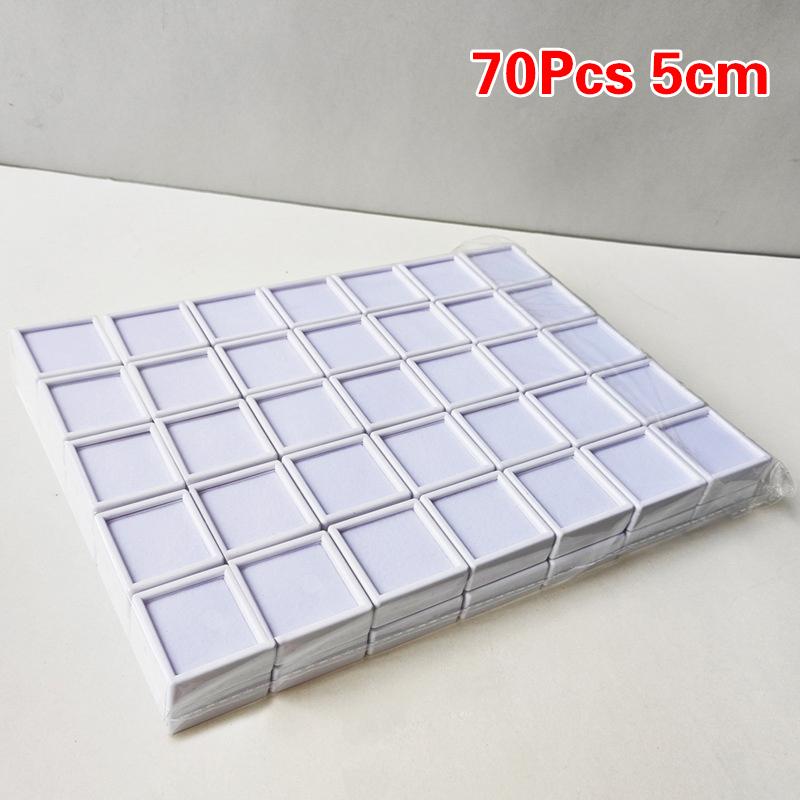 3/4/5Cm 70Pcs Gem Display Box Gemstone Bead Charms Transparent Storage Case For Diamond Holder Container Collection