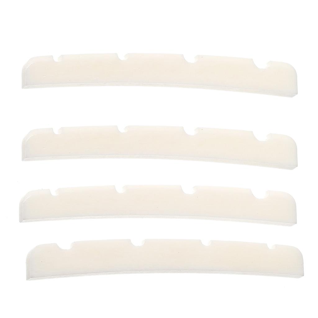 Guitar Bass Nut 42mm Guitar String Nut Guitar Nut Bone Slotted Top Nut Replacements for 4 Strings Musical Instruments