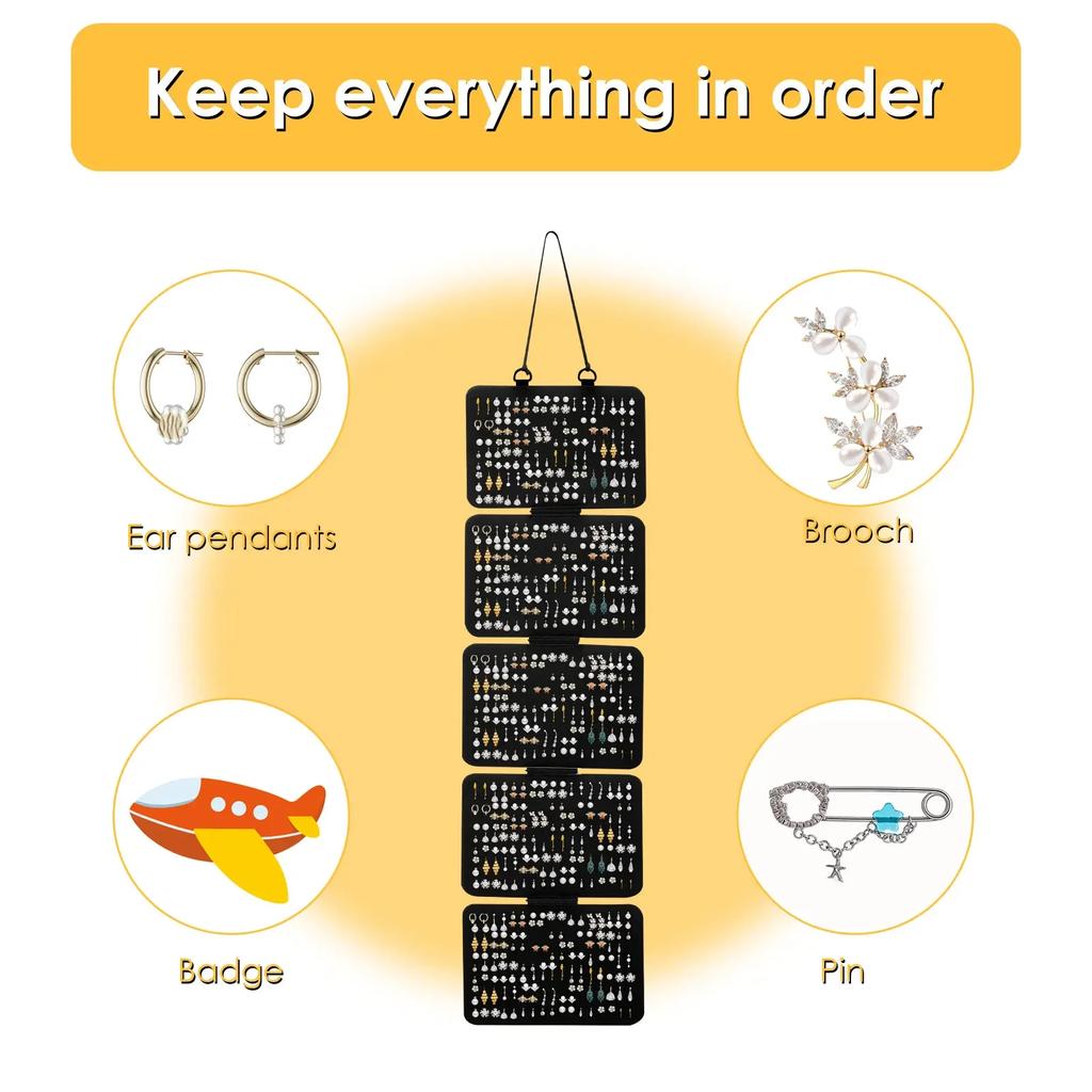 Hanging Enamel Lapel Pin Display Panels Felt Badge Button Brooch Storage Holder Jewelry Necklace Display Stand Earring Organizer