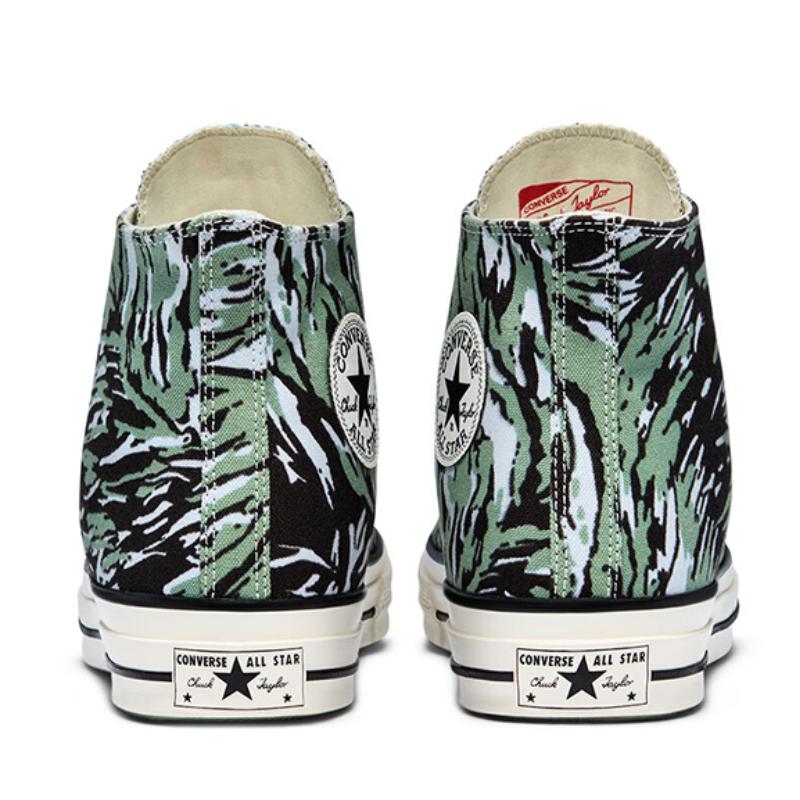 Carhartt WIP x Converse Chuck 70 Chuck 70 Trendy Versatile Casual Leaf Camouflage High Top Espadrilles Unisex Black and Green