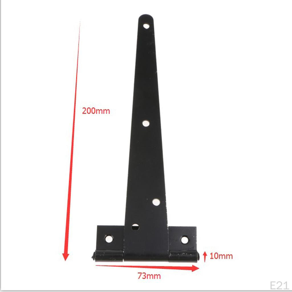 1 Pair Light Duty Shed Hinge Gate Strap Door Barn Gates Hinges Black Wrought Hardware Iron