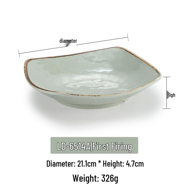 Melamine Imitation Porcelain Square Plate for Cold Dishes, Stir-fry, or Rice - Ideal for Hotels and Restaurants.