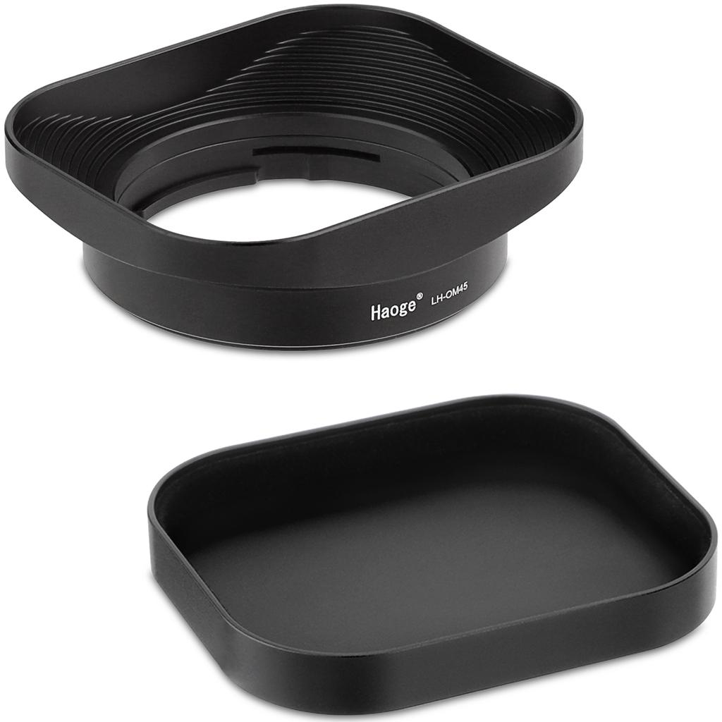 Haoge LH-OM45 Square Metal Lens Hood Shade for Olympus M. ZUIKO DIGITAL ED  45mm f/1.8 Lens 45/1.8