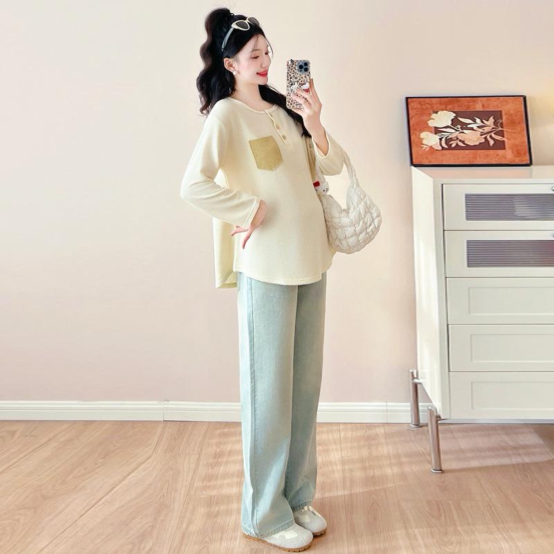 2026 Spring/Autumn Maternity Casual Loose Round Neck Sweatshirt M