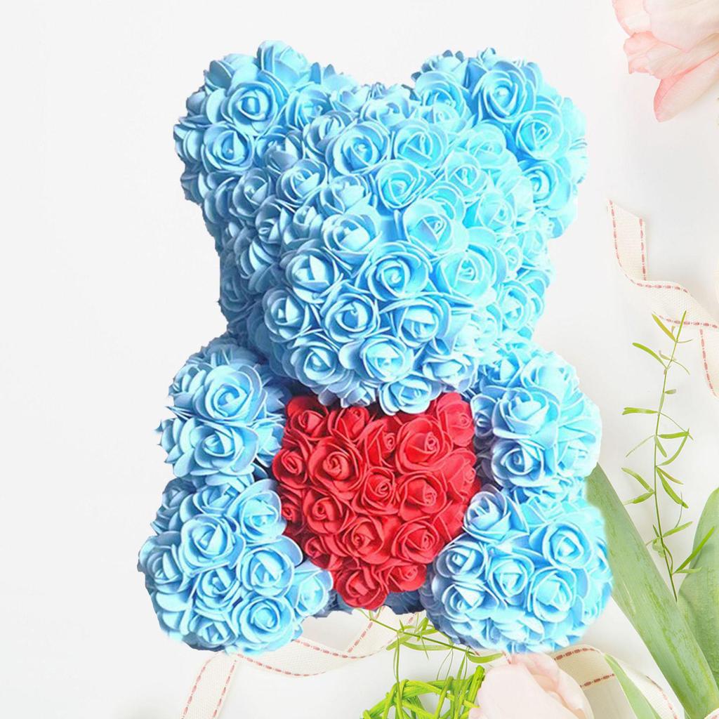 Ursuleț din Trandafiri Conservați: Festivalul Qixi, Cadou de Ziua Îndrăgostiților și de Ziua Mamei, Buchet de Flori pentru Prietenă, Ornament de Ziua de Naștere.