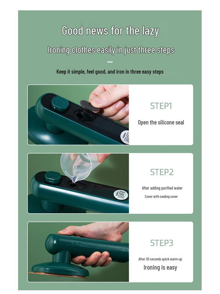 Portable Mini Garment Steamer: Handheld Multifunctional Electric Iron for Household Use
