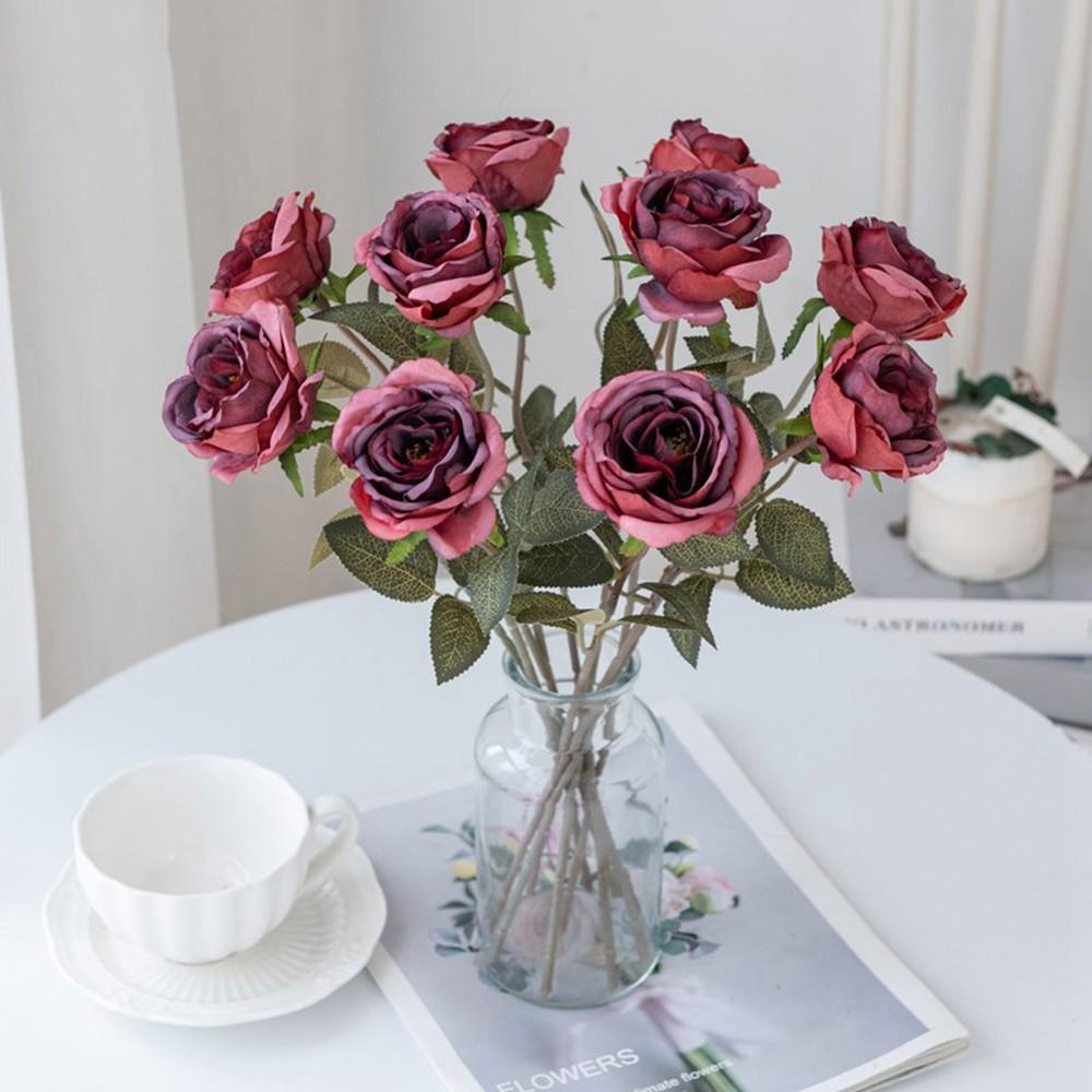 Artificial Flowers Silk Roses Wedding bridal bouquet Holiday Festival Outdoor garden Home Room DIY Gift box Hot sales Accessori