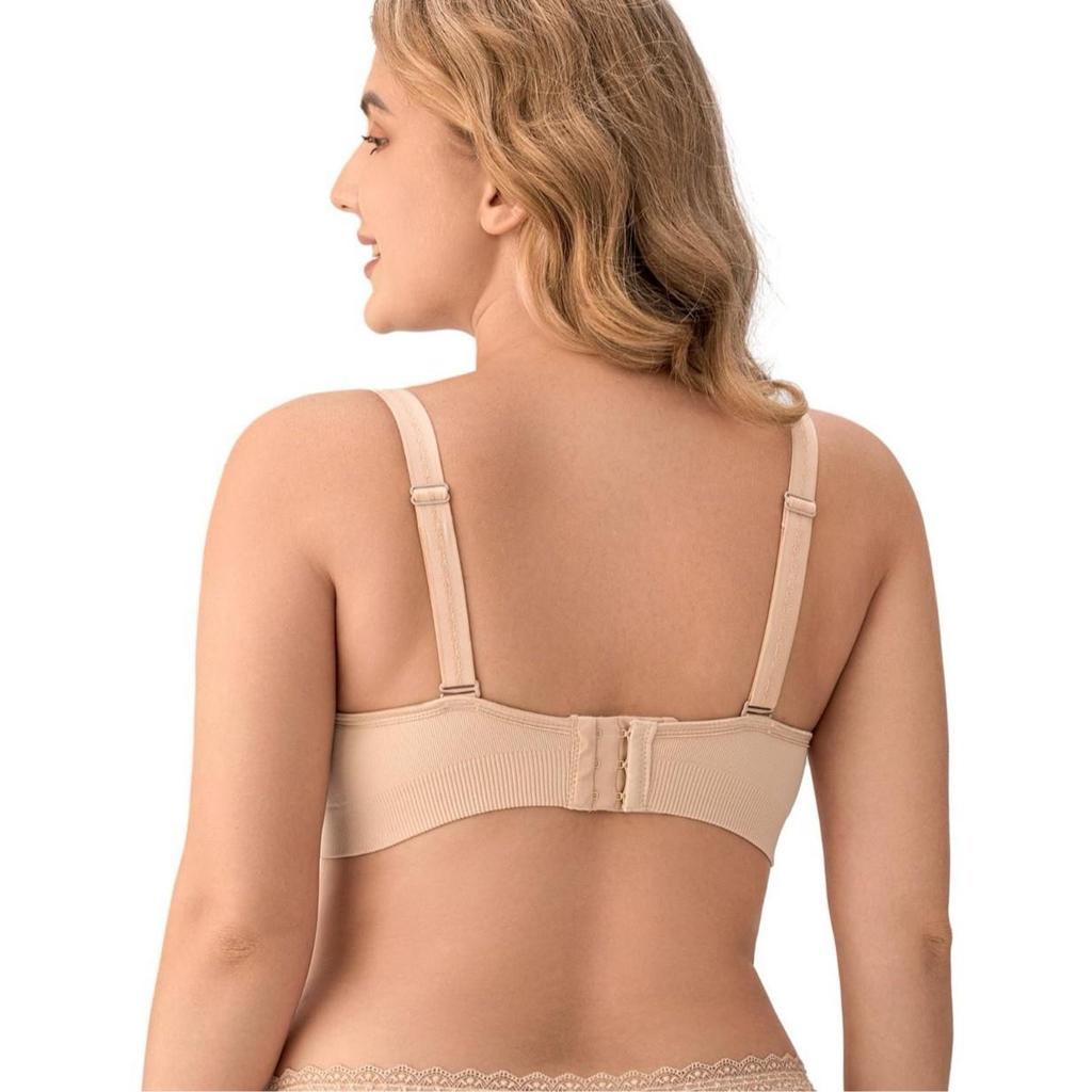 Plus Size Front-Opening Seamless Nursing Bra with Removable Breathable Pads