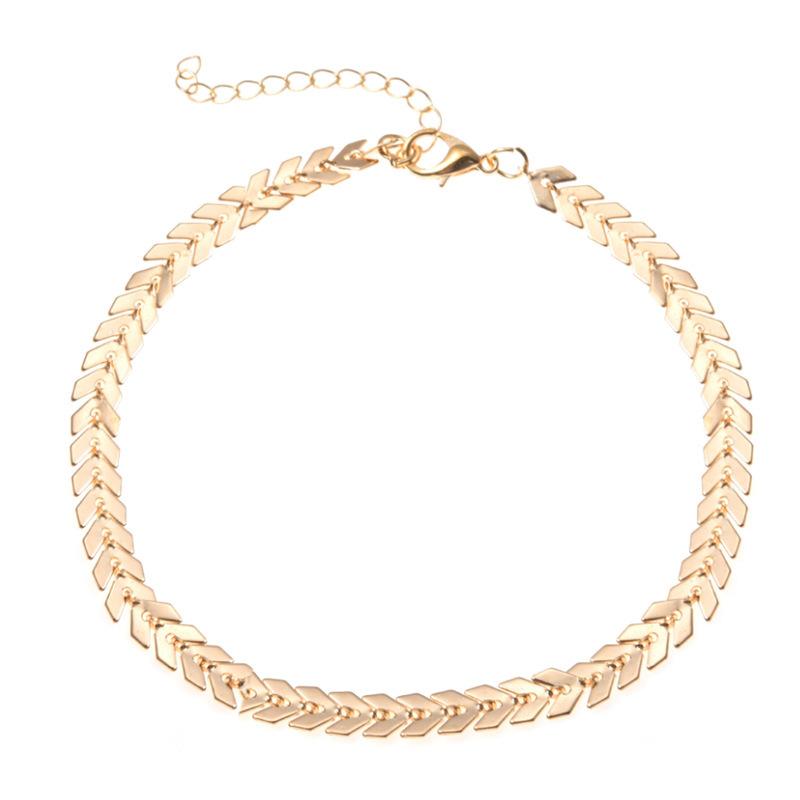 Fashion Women's Bohemian Summer Chain, Simple Handmade Aircraft Chain, Fishbone Chain, Anklet