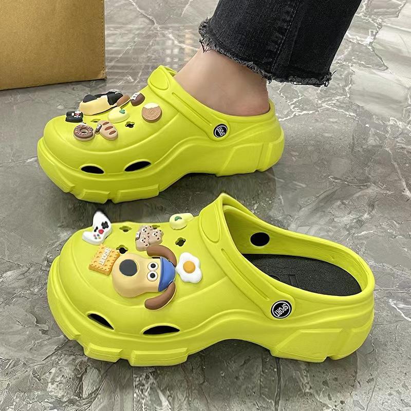 Sabotți cu talpă groasă pentru femei, care adaugă înălțime: Elegant, Antiderapant, Respirabil, Cu vârf închis pentru Exterior, Birou, Sală de operații sau pentru Purtare de vară.