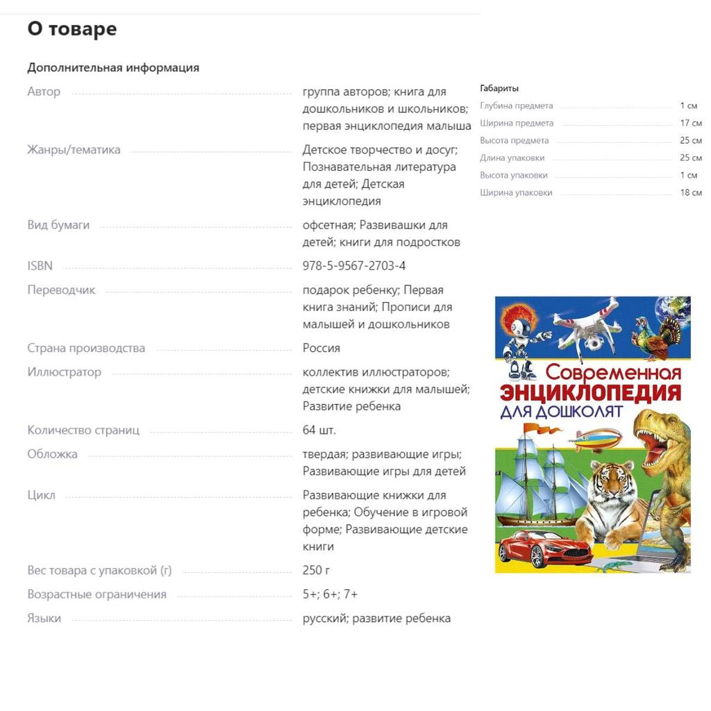 Sovremennaya Entsiklopediya Dlya Doshkolyat. Knigi Dlya Detey