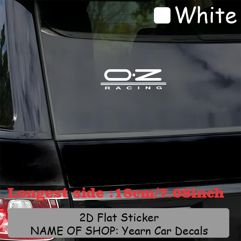 OZ RACING Schwarzer Weißer Logo Aufkleber 1 Stück, Minimalistischer Transparenter Wasserdichter Langlebiger Renn-Vinyl-Aufkleber