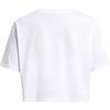 Under Armour Campus Boxy Crop Short Sleeve Solid Color Round Neck Pullover Loose Quick-Dry T-Shirt Women T-Shirts White 1383681-100