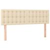 Box Spring Bed with Mattress Cream 140 x 200 cm Fabric