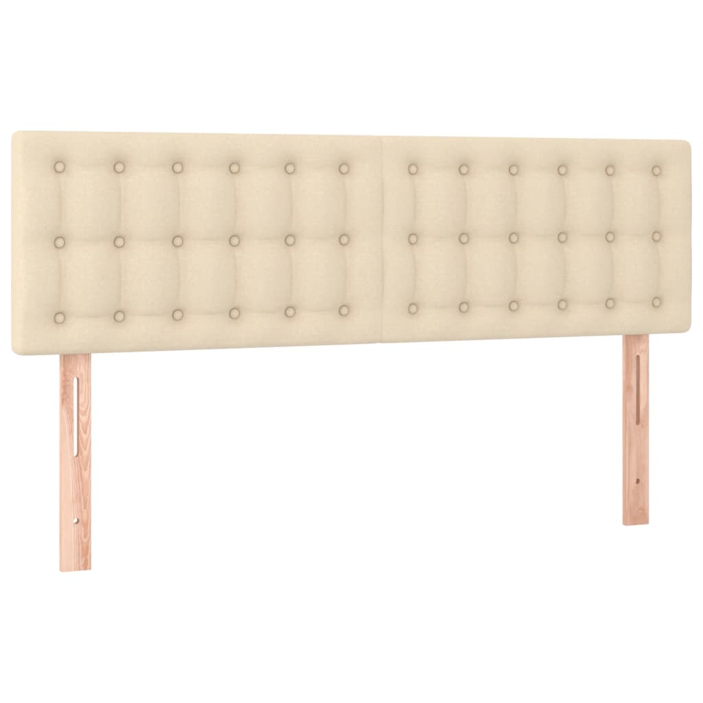 Box Spring Bed with Mattress Cream 140 x 200 cm Fabric