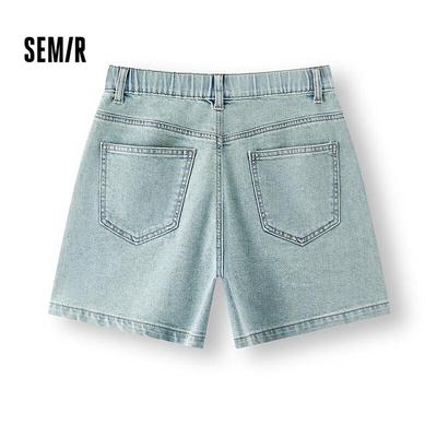 Semir Soft Denim Women's Half Elastic Waist Shorts