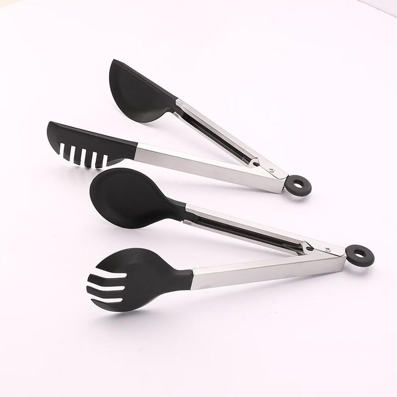 Zhizhou 7-inch Stainless Steel Food Tongs Set with Nylon Tips