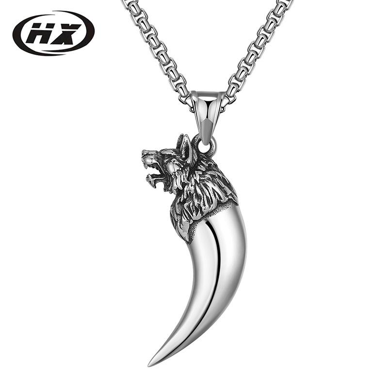 

Кулон из титановой стали Клык Волка - Ретро Хип-хоп Мужской Аксессуар, Тренд в стиле Гонконг