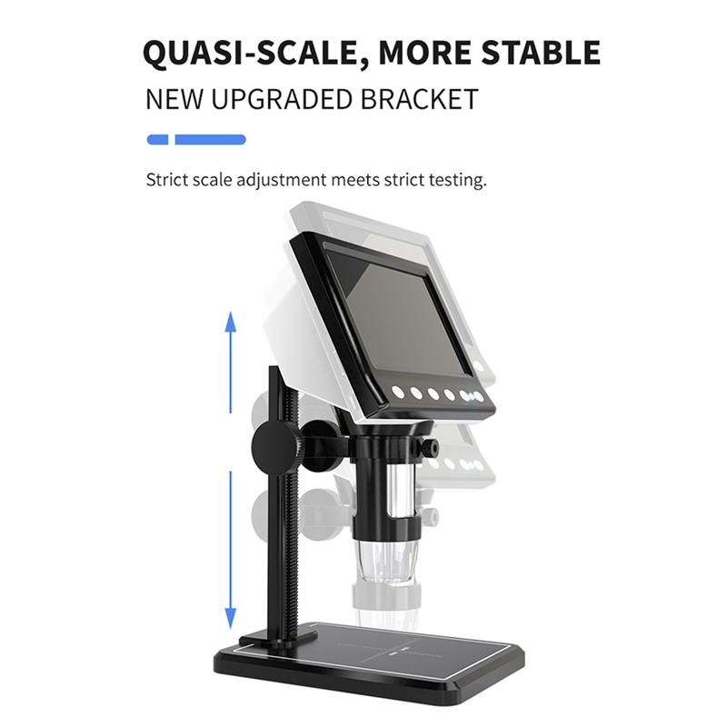 A03F-2Pcs 4.3 Inch Digital Microscope 1000X Coin Microscope 960P Video Microscope For Adults Welding With 8 LED
