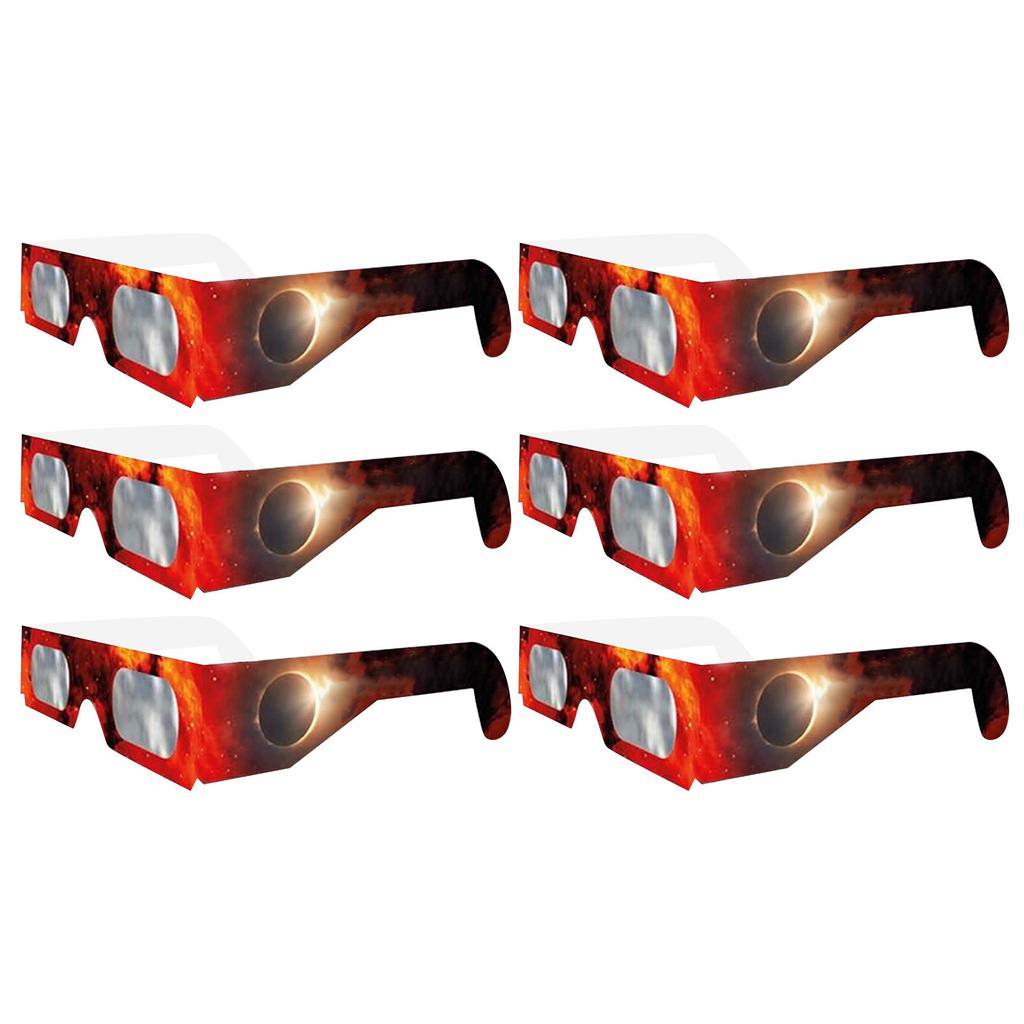 6PC Paper Solar Glasses Random Color Total Observation Solar Glasses 3D Outdoor -uv Viewing Glasses