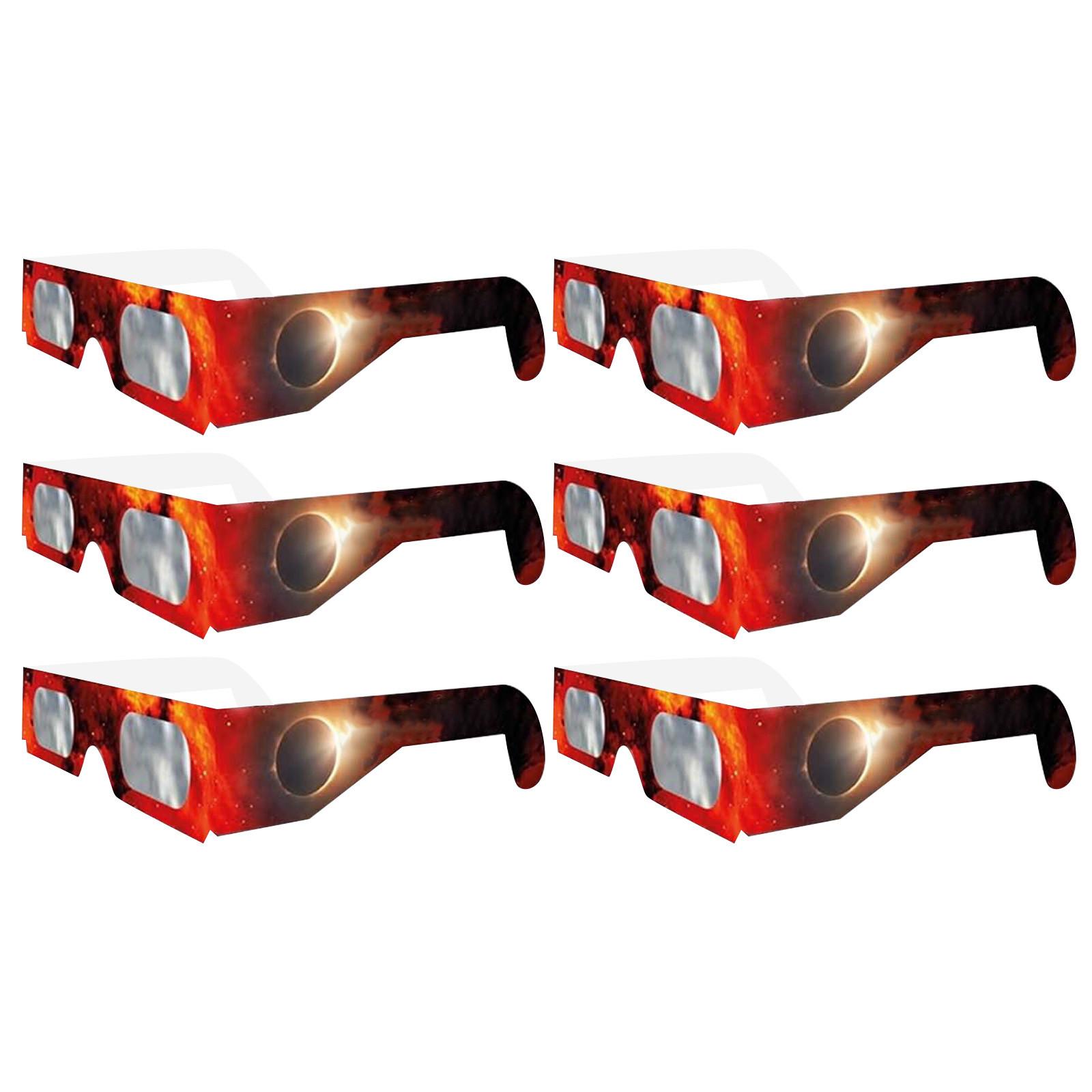 

6PC Paper Solar Glasses Random Color Total Observation Solar Glasses 3D Outdoor -uv Viewing Glasses