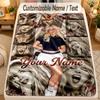 Flannel BlanketSabrina Carpenter Custom Name Text Personalized Soft Warm Throw Blanket Home Decor Gift