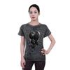 Spiral Direct Womens/Ladies Raven Heart Acid Wash Short-Sleeved T-Shirt